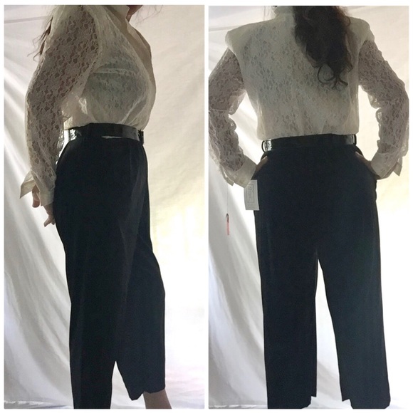 Vintage 80s Lace Velvet Jumpsuit d. Frank NWT Size Large - Picture 9 of 9